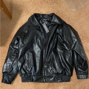 MOTELROCKS PU Black Leather Jacket XS